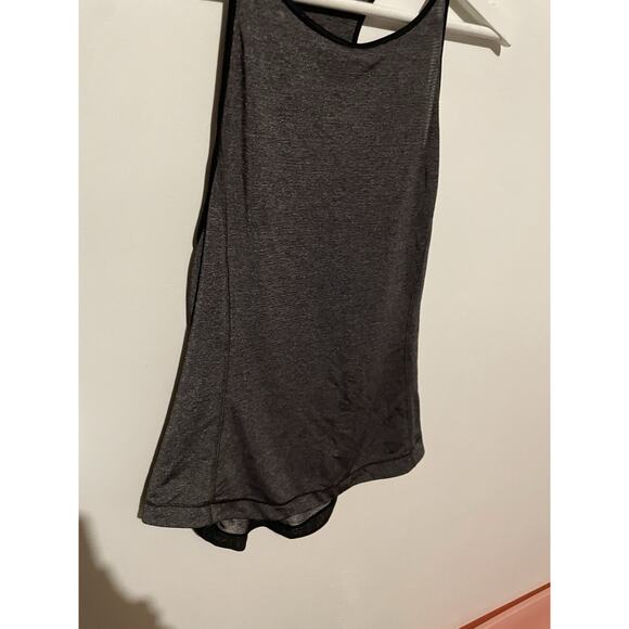 Lululemon Time to Sweat Tank Top My Race My Pace Heathered Gray Black Womens - Picture 3 of 6